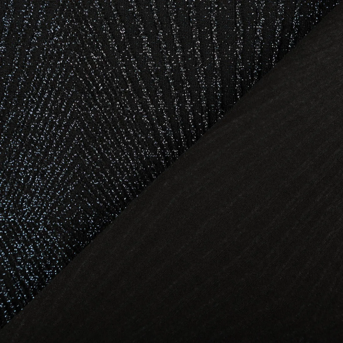 Jersey Stoff Metallic geometrisch schwarz silber 160cm Breite