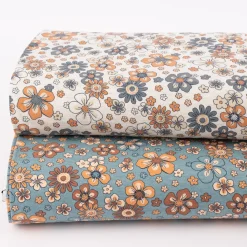 Jerseystoff Meterware Blumen Melange Flowers blau meliert 1,48m Breite