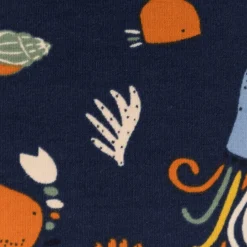 Jersey Stoff OCEAN ANIMALS Krabbe Schildkröte dunkel blau bunt 1,5m Breite