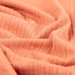 Jersey Stoff Ripp-Jacquard Baumwolle Streifen coral 1,35m Breite