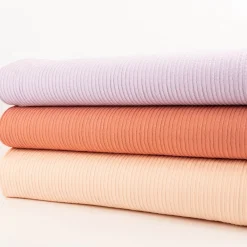 Jersey Stoff Ripp-Jacquard Baumwolle Streifen coral 1,35m Breite