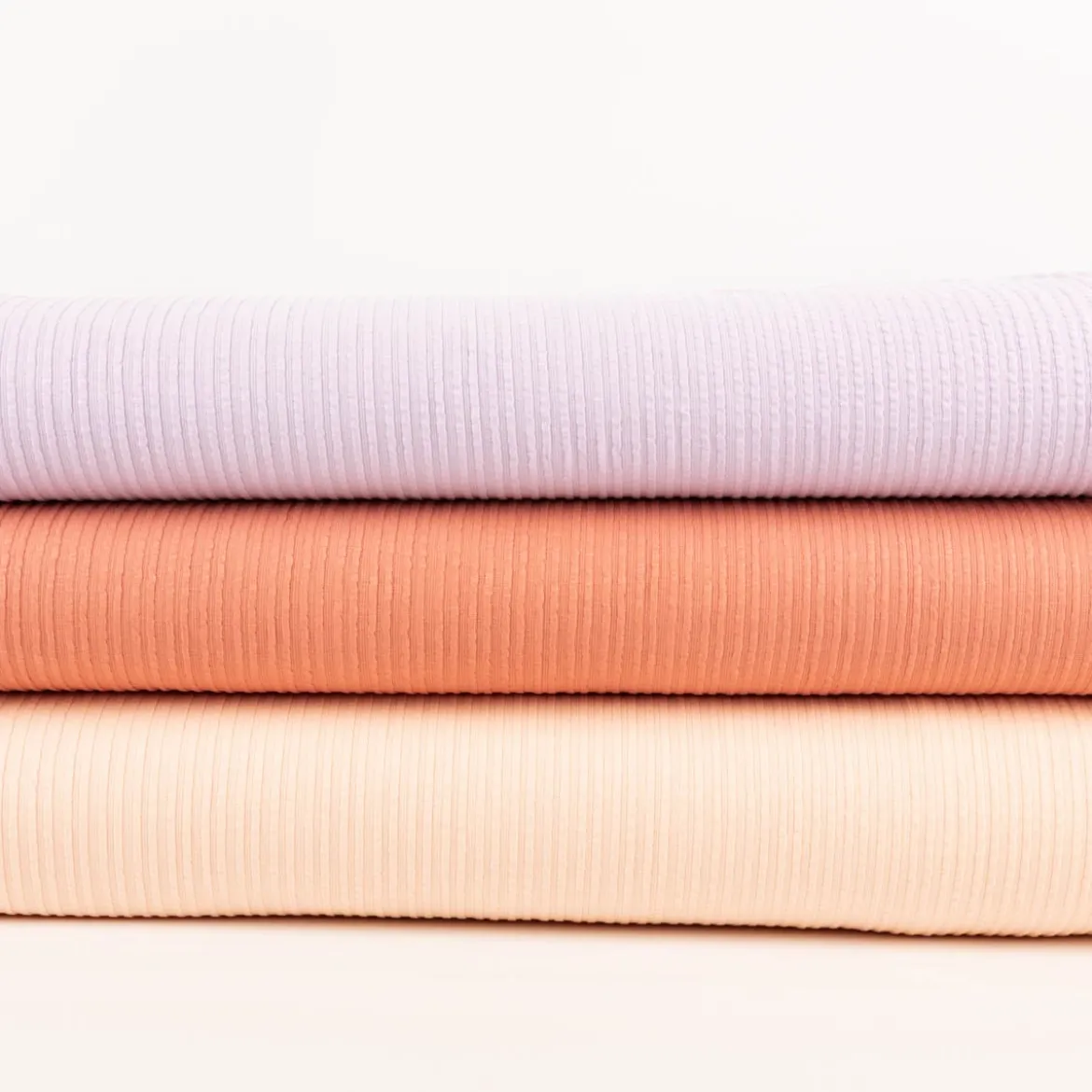 Jersey Stoff Ripp-Jacquard Baumwolle Streifen lila 1,35m Breite