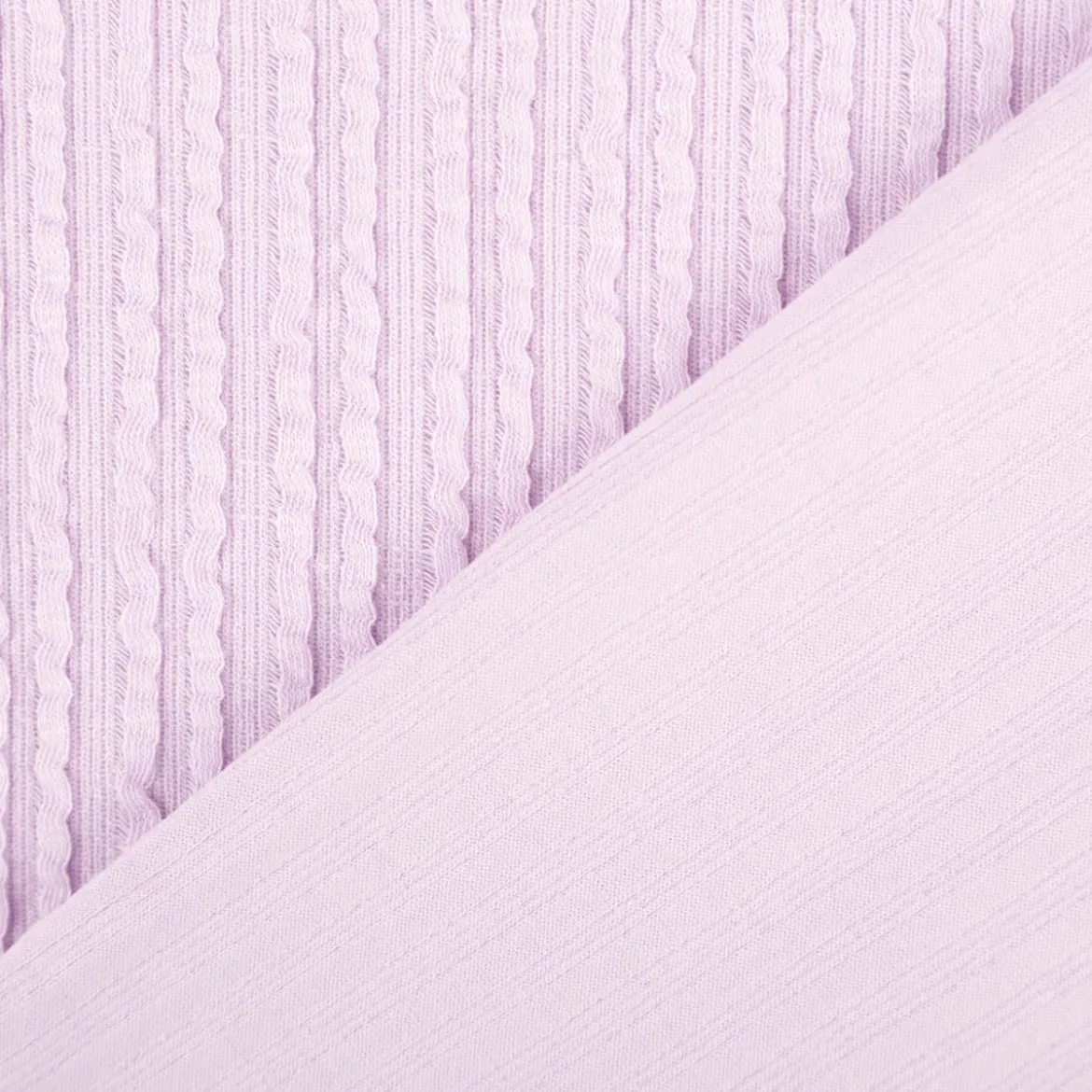 Jersey Stoff Ripp-Jacquard Baumwolle Streifen lila 1,35m Breite