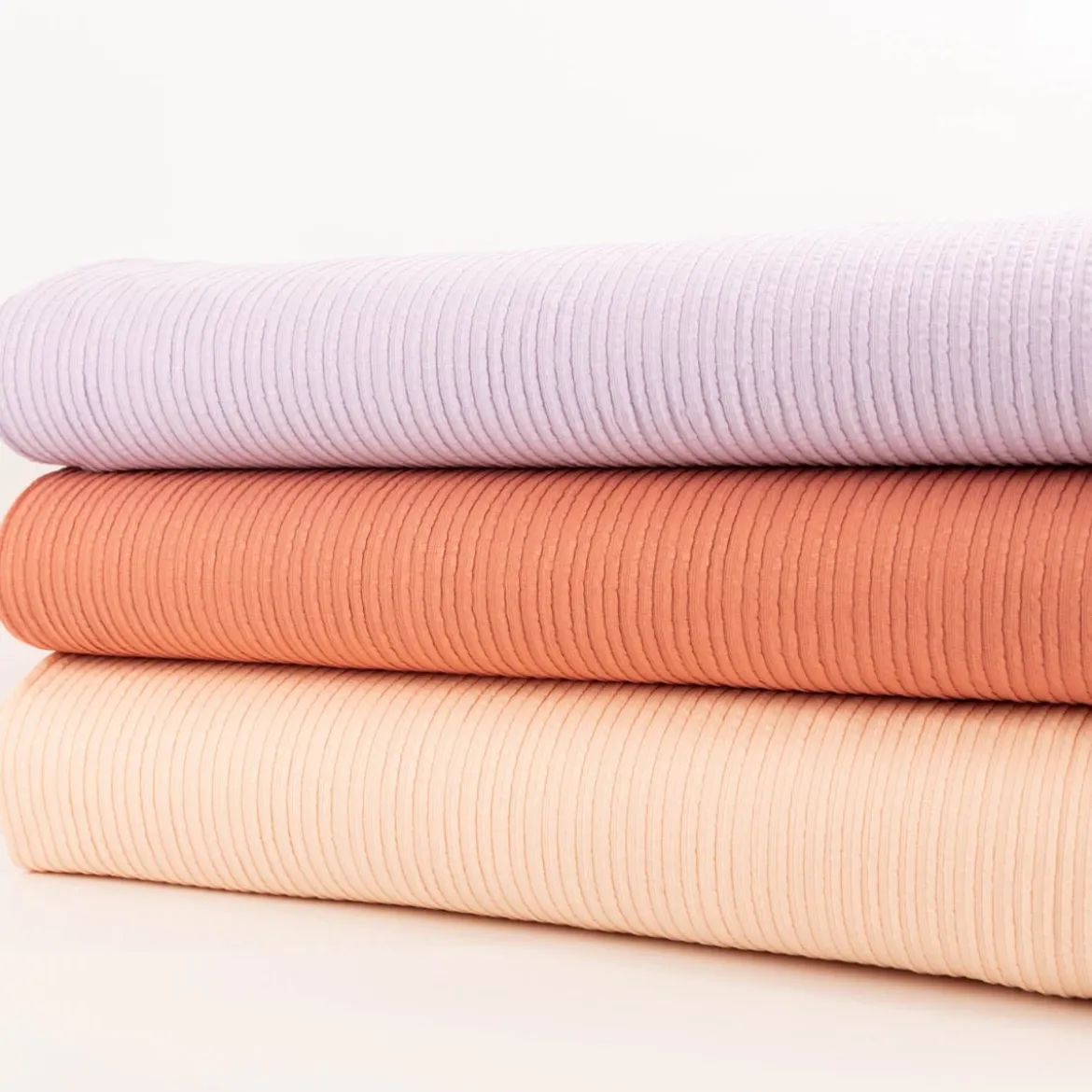 Jersey Stoff Ripp-Jacquard Baumwolle Streifen lila 1,35m Breite