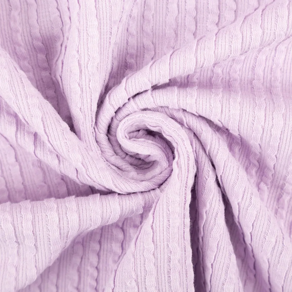 Jersey Stoff Ripp-Jacquard Baumwolle Streifen lila 1,35m Breite