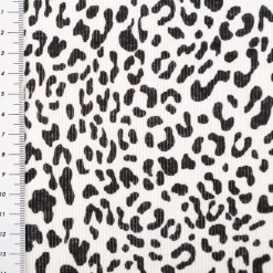 Jersey Stoff Rippjersey Baumwolle Leo beige schwarz 1,20m Breite