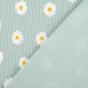 Jersey Stoff Rippjersey Baumwolle Blumen hellblau 1,20m Breite