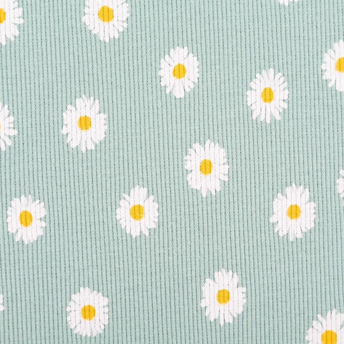 Jersey Stoff Rippjersey Baumwolle Blumen hellblau 1,20m Breite