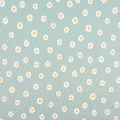 Jersey Stoff Rippjersey Baumwolle Blumen hellblau 1,20m Breite