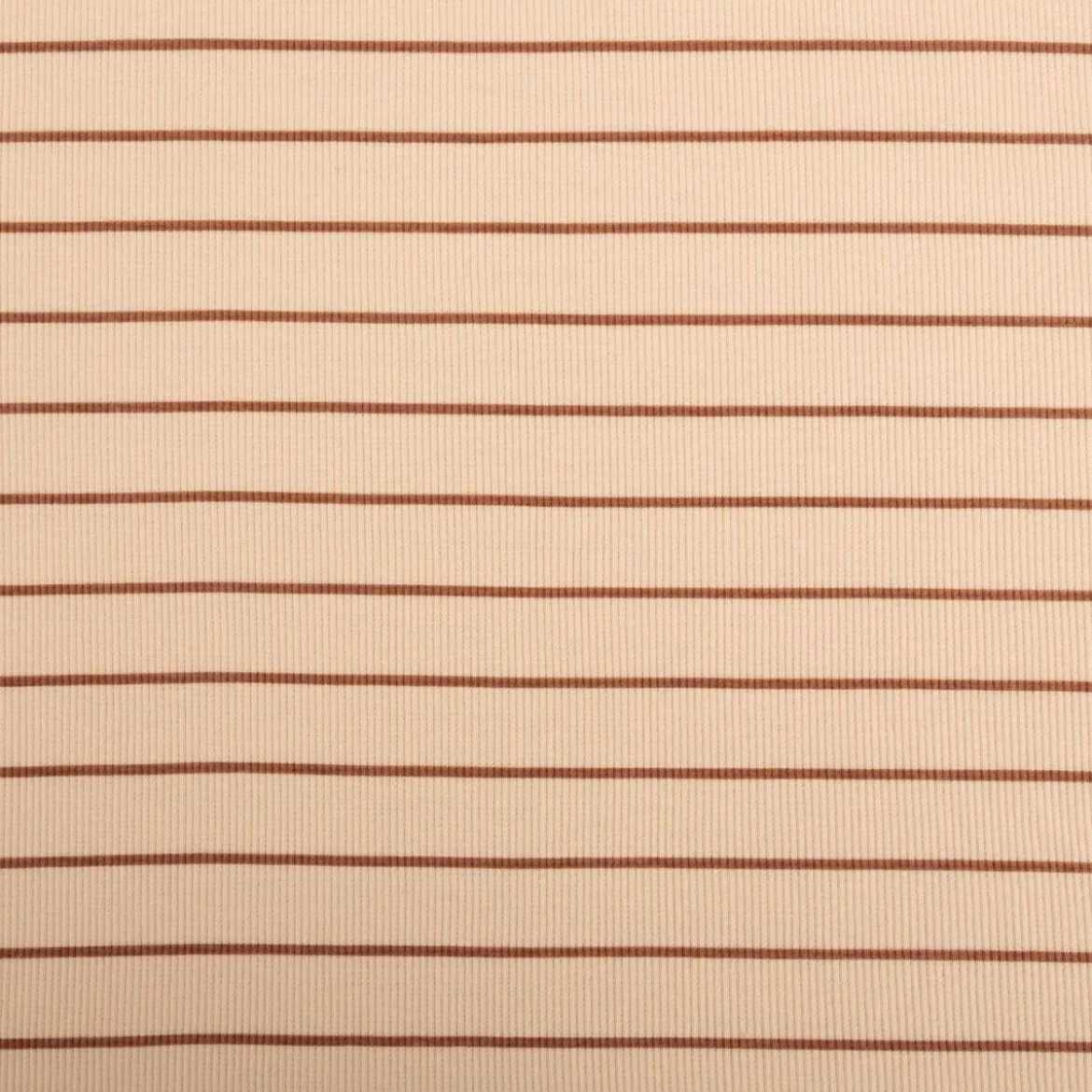 Jersey Stoff Rippjersey Baumwolle Streifen hellbeige braun 1,20m Breite