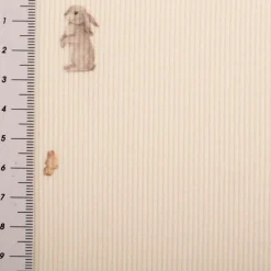 Jersey Stoff Rippjersey Baumwolle Hase Rotkehlchen Schmetterling wollweiß 1,20m Breite