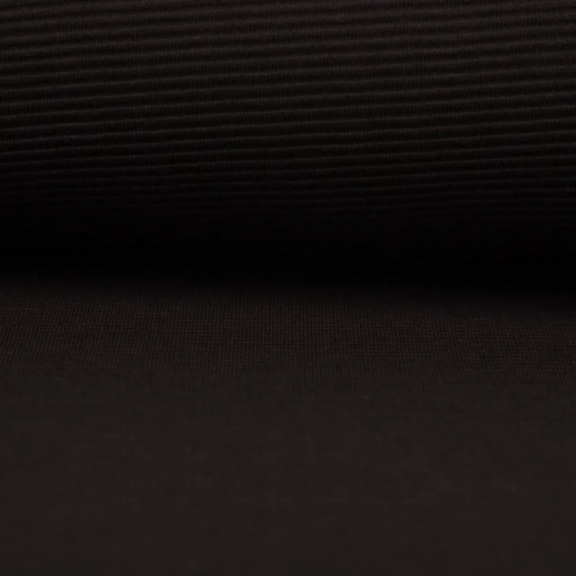 Jersey Stoff Rippjersey Ottoman uni Schwarz 1,50m Breite