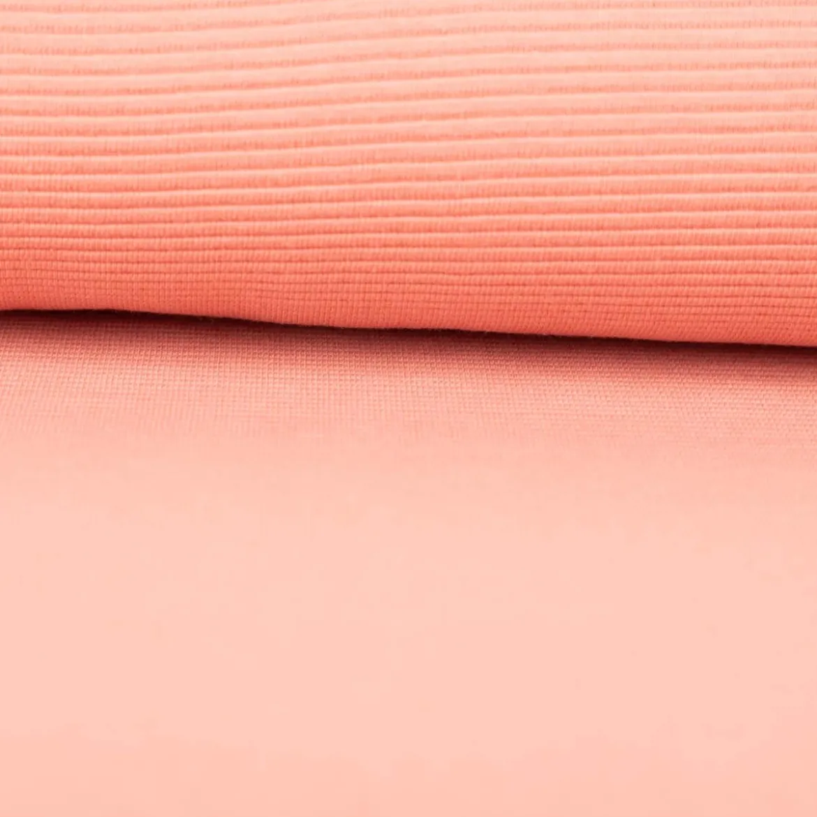 Jersey Stoff Rippjersey Ottoman uni coral 1,50m Breite