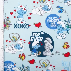 Jersey Stoff Schlümpfe Love hellblau Baumwolljersey 200g/qm 152cm Breite