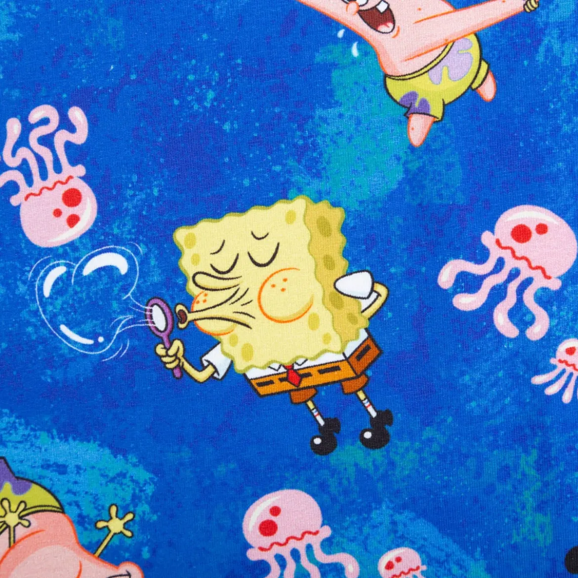 Jersey Stoff Sponge Bob blau Baumwolljersey 200g/qm 152cm Breite