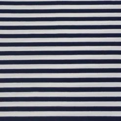 Jersey Stoff Streifen breit 1cm dunkelblau weiß