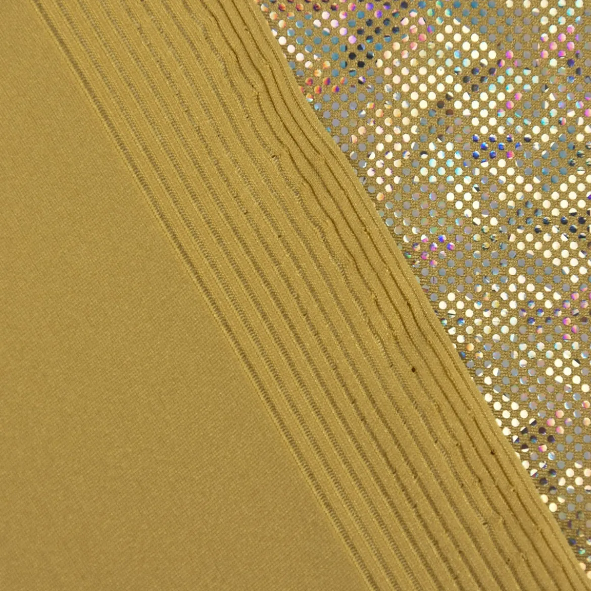 Jerseystoff Stretch Jersey Glitzer holografisch einfarbig gold 1,5m Breite