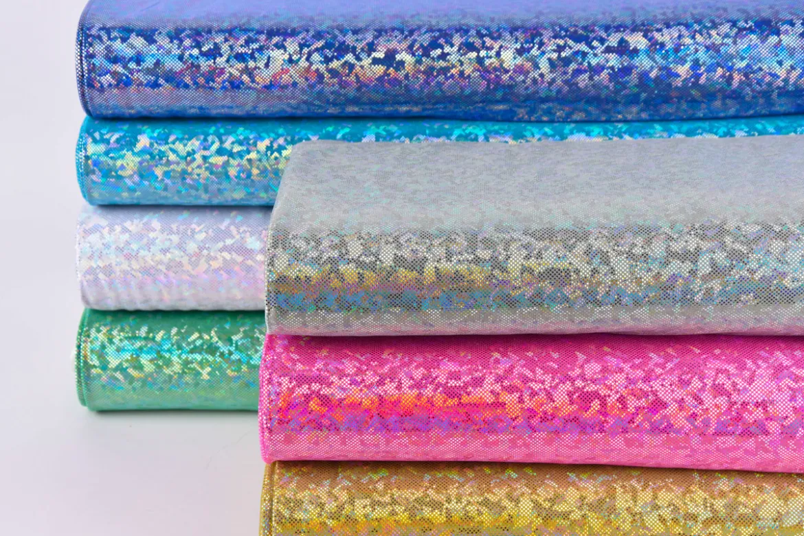 Jerseystoff Stretch Jersey Glitzer holografisch einfarbig dunkelblau 1,5m Breite