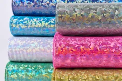 Jerseystoff Stretch Jersey Glitzer holografisch einfarbig silber grau 1,5m Breite