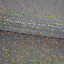 Jerseystoff Stretch Jersey Glitzer holografisch einfarbig silber grau 1,5m Breite