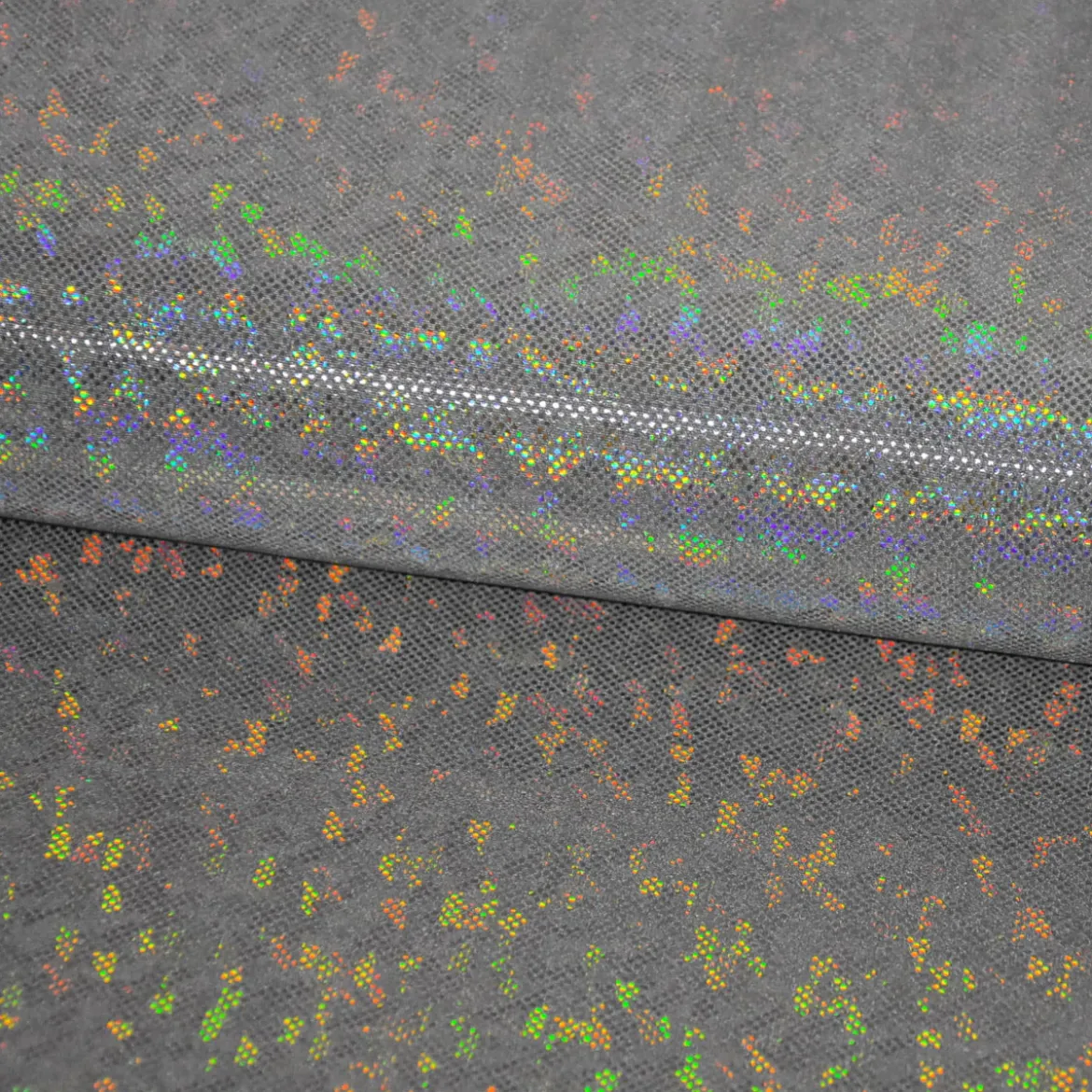 Jerseystoff Stretch Jersey Glitzer holografisch einfarbig silber grau 1,5m Breite