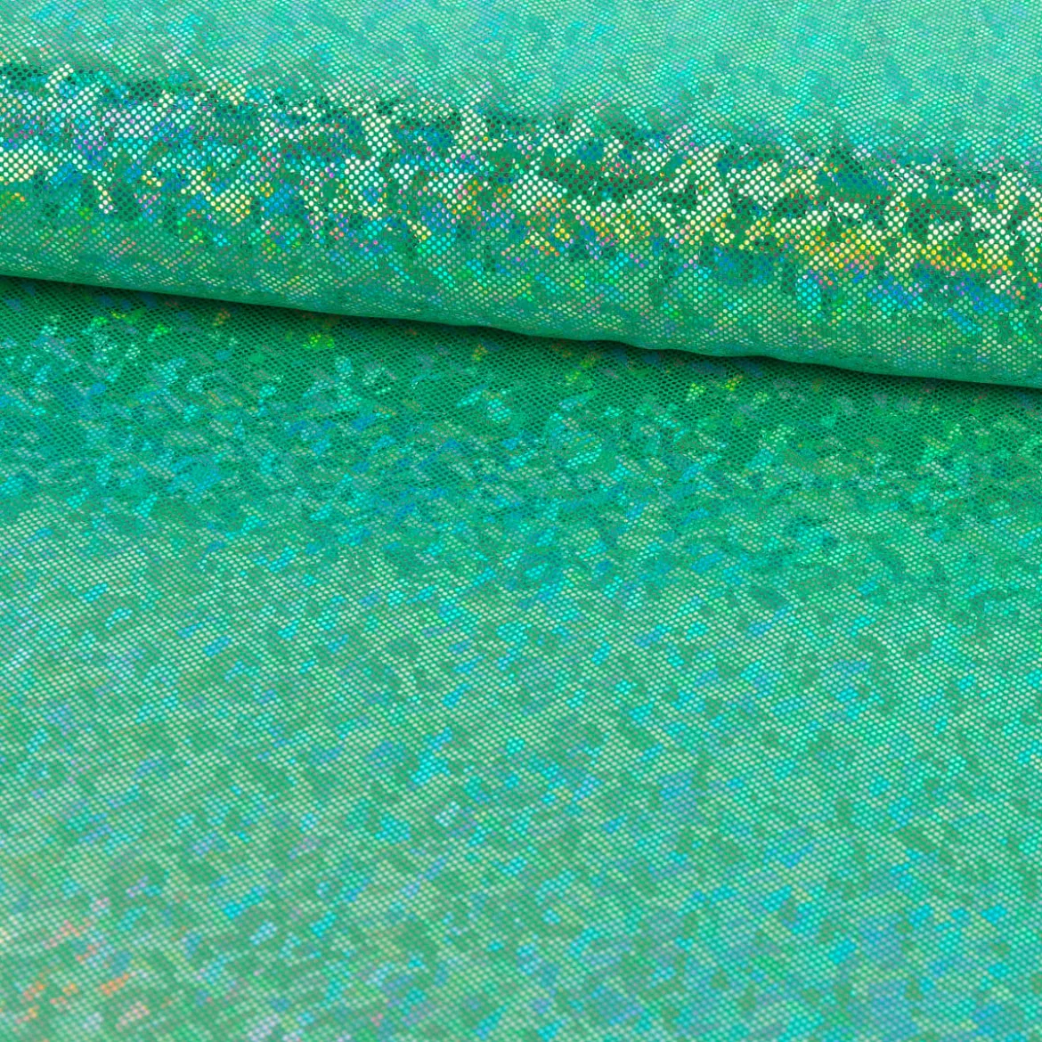 Jerseystoff Stretch Jersey Glitzer holografisch einfarbig grün 1,5m Breite