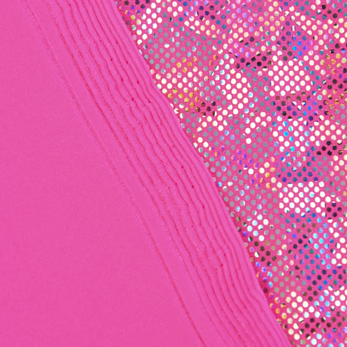 Jerseystoff Stretch Jersey Glitzer holografisch einfarbig pink 1,5m Breite