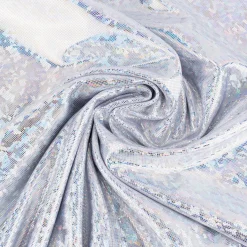 Jerseystoff Stretch Jersey Glitzer holografisch einfarbig silber 1,5m Breite