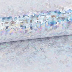 Jerseystoff Stretch Jersey Glitzer holografisch einfarbig silber 1,5m Breite