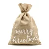 Jutesack Weihnachtssack Geschenkesack merry christmas natur weiß 30x42cm