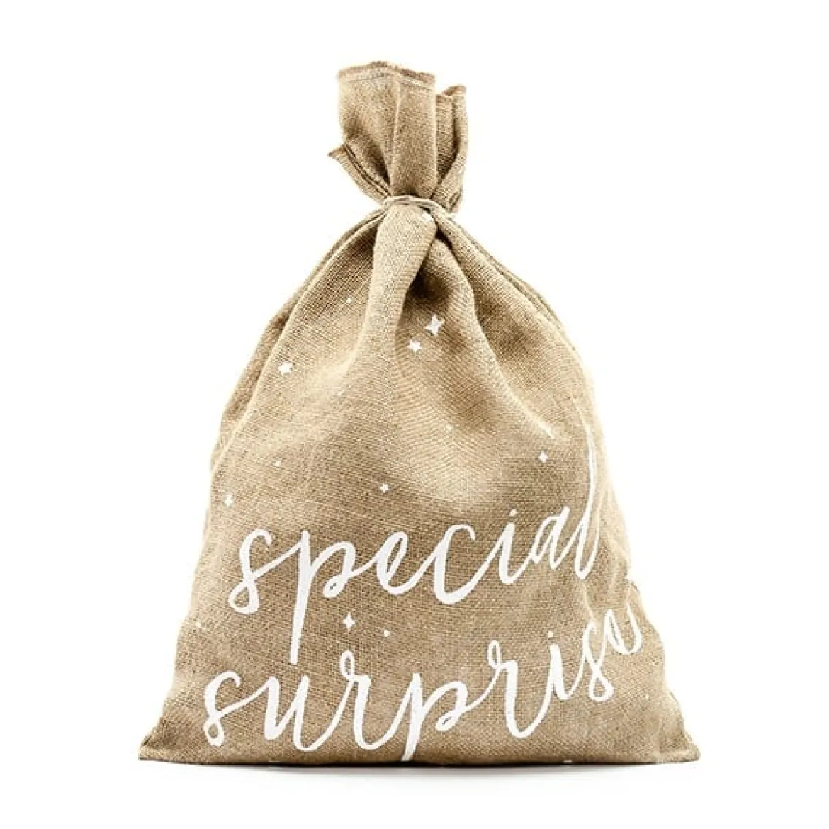 Jutesack Weihnachtssack Geschenkesack special surprise natur weiß 40x55cm