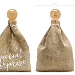 Jutesack Weihnachtssack Geschenkesack special surprise natur weiß 40x55cm