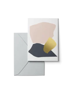 Karten Design Fabrik Doppelkarte YOSEMITE weiß gold rosa dunkelblau 11x15,5cm