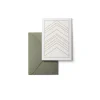 Karten Design Fabrik Doppelkarte HERRINGBONE weiß goldgelb 11x15,5cm