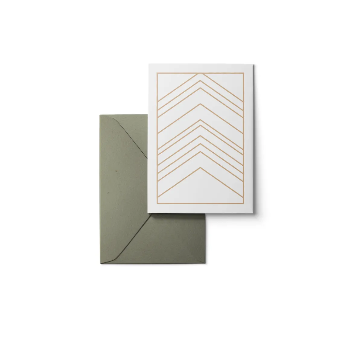 Karten Design Fabrik Doppelkarte HERRINGBONE weiß goldgelb 11x15,5cm