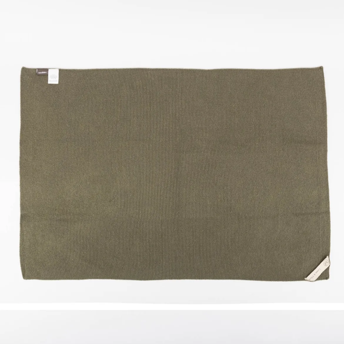 Küchenhandtuch aus Baumwolle gestrickt einfarbig olivgrün 50x70 von Linen & More