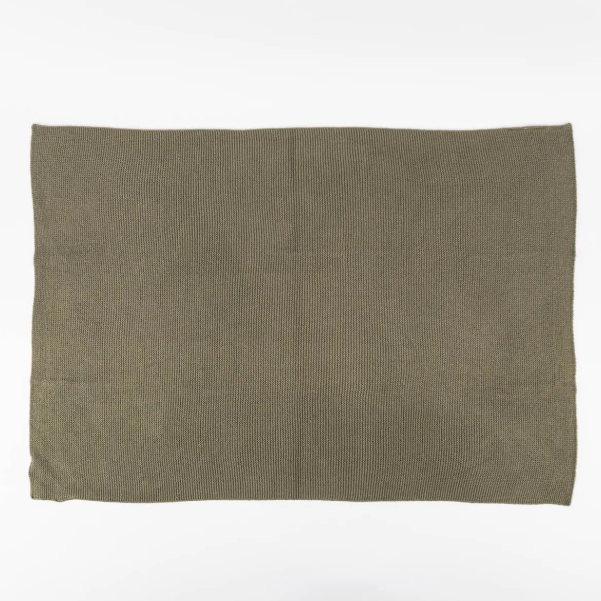 Küchenhandtuch aus Baumwolle gestrickt einfarbig olivgrün 50x70 von Linen & More