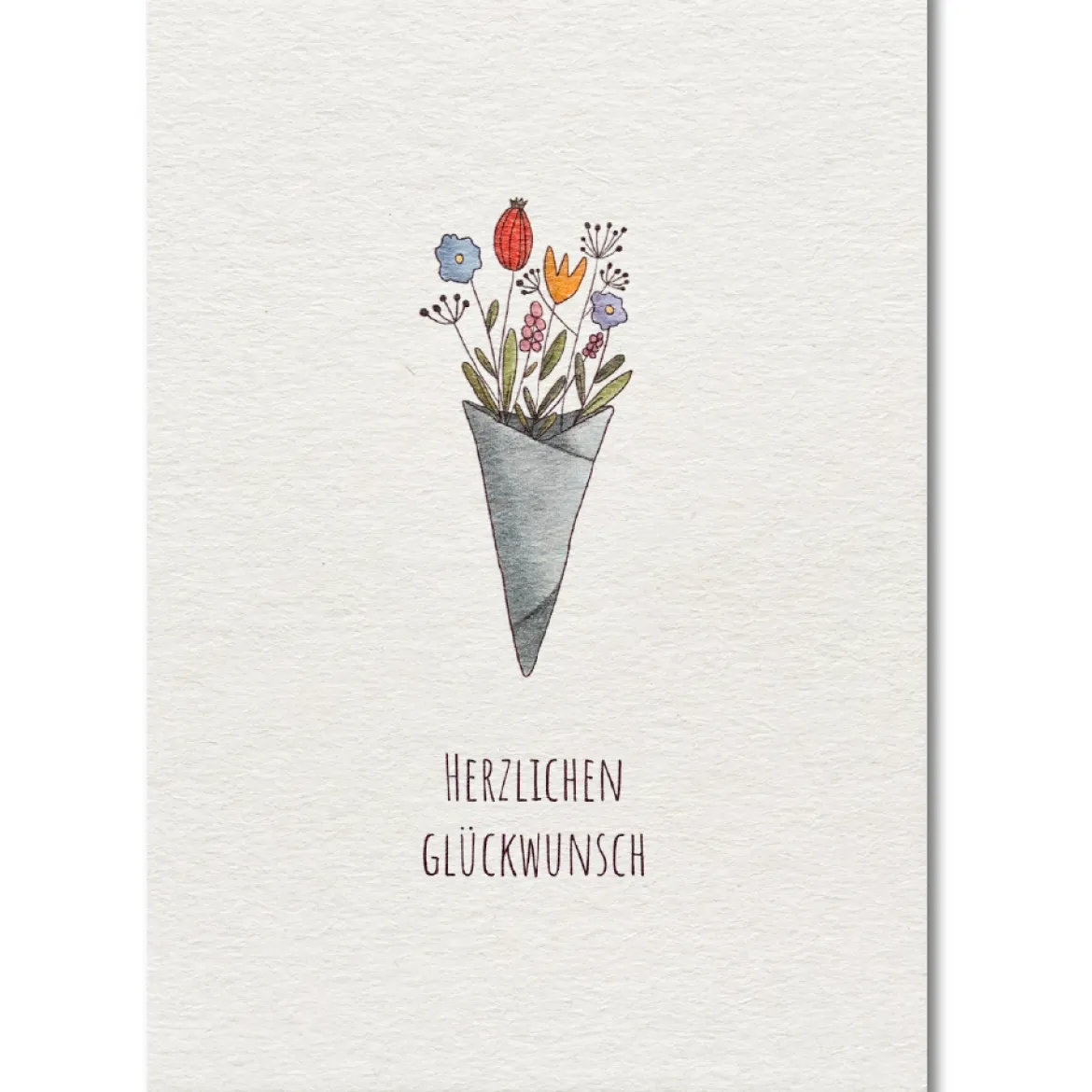 KEITCARDS Postkarte Blumenstrauß Herzlichen Glückwunsch 10,5x14,7cm