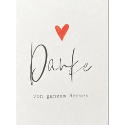 KEITCARDS Postkarte Danke von ganzem Herzen 10,5x14,7cm