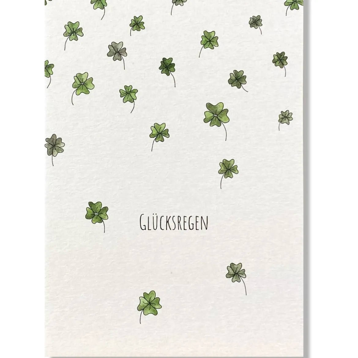 KEITCARDS Postkarte GLÜCKSREGEN Kleeblätter 10,5x14,7cm