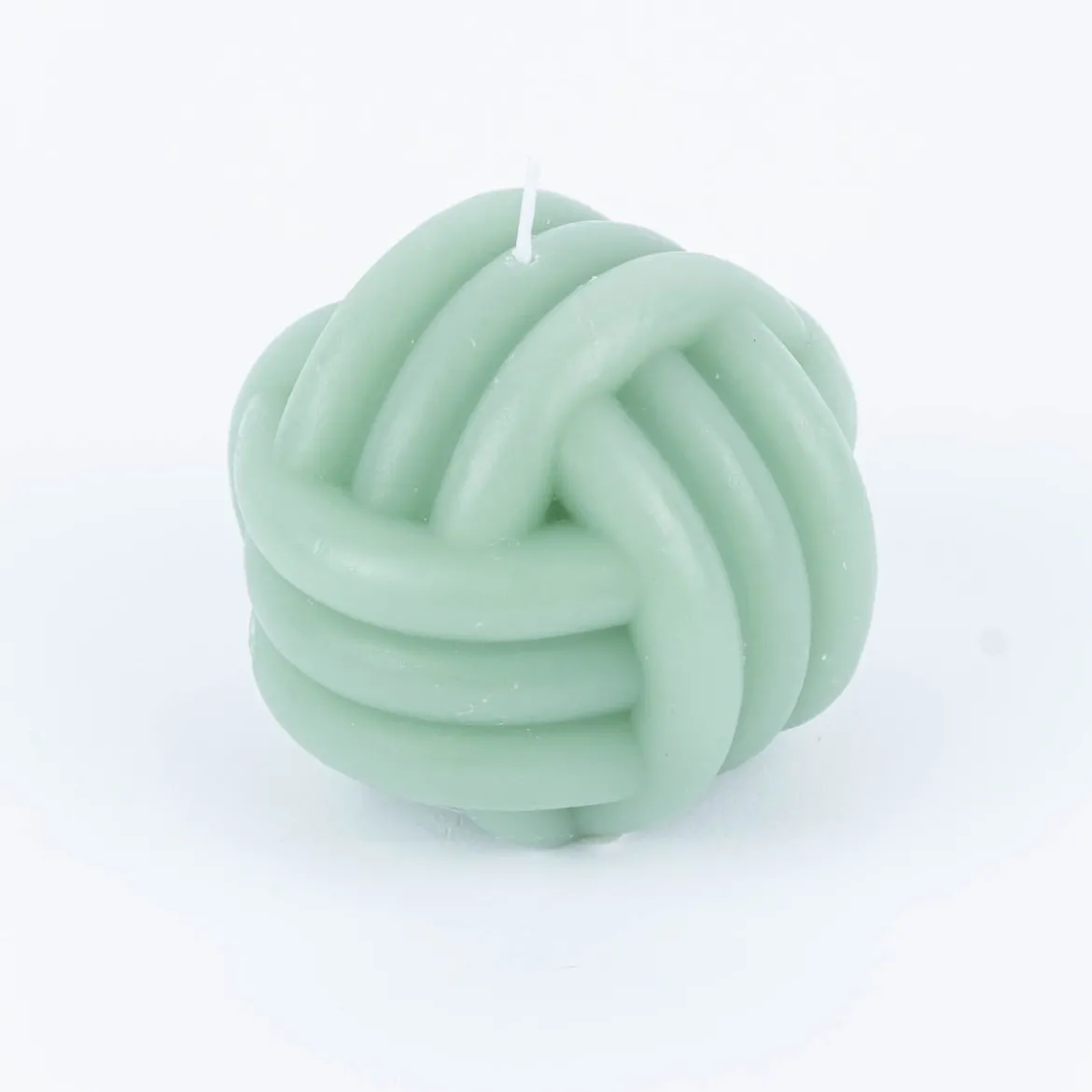 Kerze Knoten pastellfarben rosa hellgrün oder dunkelgrün 8x7,5cm