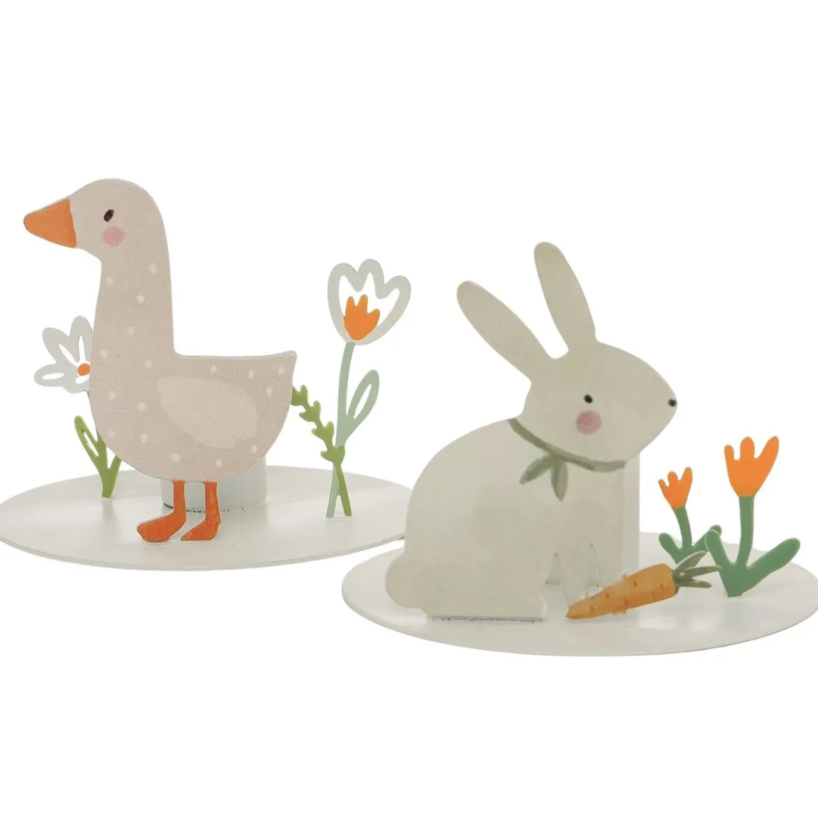 Kerzenhalter Hase oder Gans Metall 10cm von Boltze