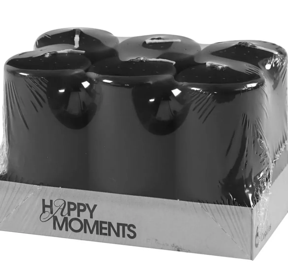 Kerze Stumpen schwarz 100x50mm (HxD) im 6er Pack