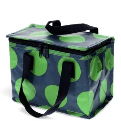 Kühltasche Spotlight Grün auf Blau aus recyceltem Kunststoff 21x12x16cm von Rex London