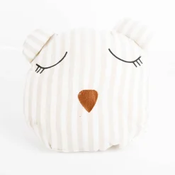 Kinderkissen Bär Baumwolle weiß beige 35x35cm