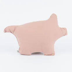 Kinderkissen Schweinchen aus Baumwolle rosa weiß schwarz 40x27cm