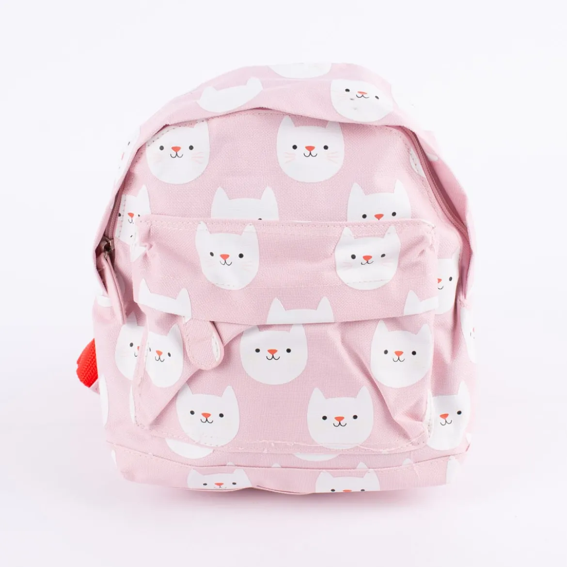 Kinder Rucksack Katze Cookie rosa rot weiß 21x10x28cm