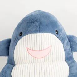 Kinder-Sessel Sitzkissen Walfisch Moby Plüsch Cord kuschelweich blau 45x45x45cm