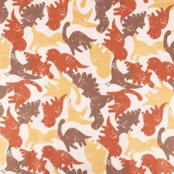 Kinderstoff Baumwollstoff Webware Dinou Dinosaurier ecru braun 1,47m Breite