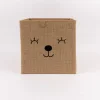 Kinderzimmer Aufbewahrungsbox Tier Gesicht Jute natur schwarz 29x29x29cm